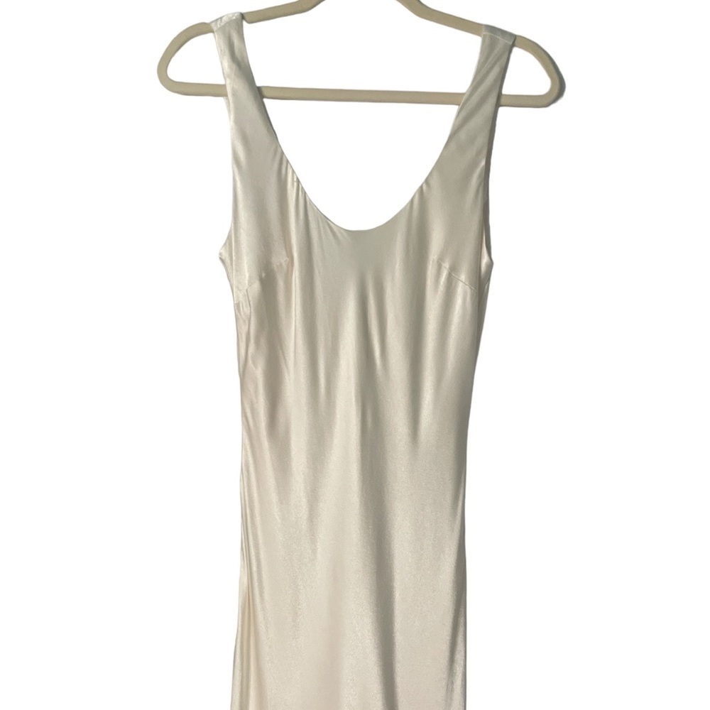 Lulu's Ivory Satin Slip Mermaid Gown - Picture 6 of 16